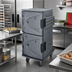 Thumbnail image #3 for Cambro Camtherm Tall Profile Electric Hot/Cold Food Holding Cart, Double Door, 12 Sheet Pan Capacity, Granite Gray