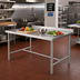 Thumbnail image #2 for Klinger's Trading 48-Inch x 30-Inch Stainless Steel Open Base Work Table with 2-Inch Rear Up-Turn