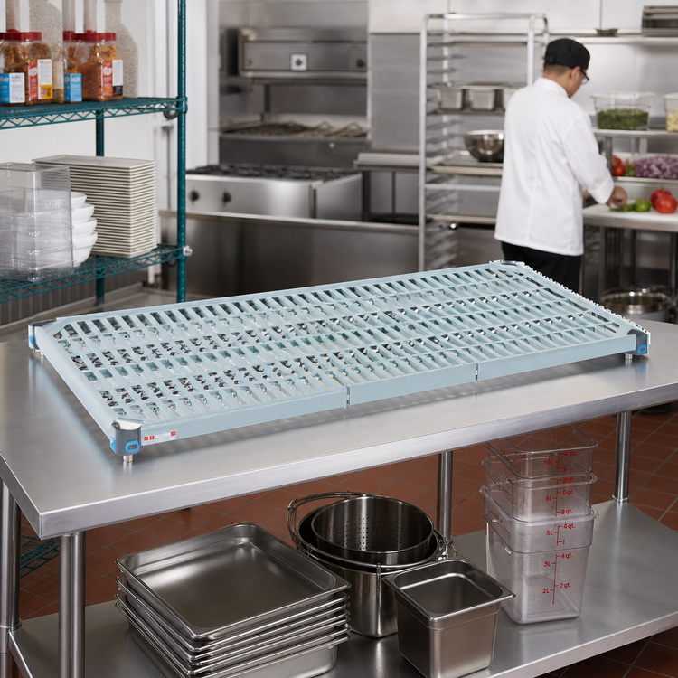 Product image #2 for MetroMax Q 60-Inch x 24-Inch Vented Polymer Shelf with Epoxy-Coated Steel Frame
