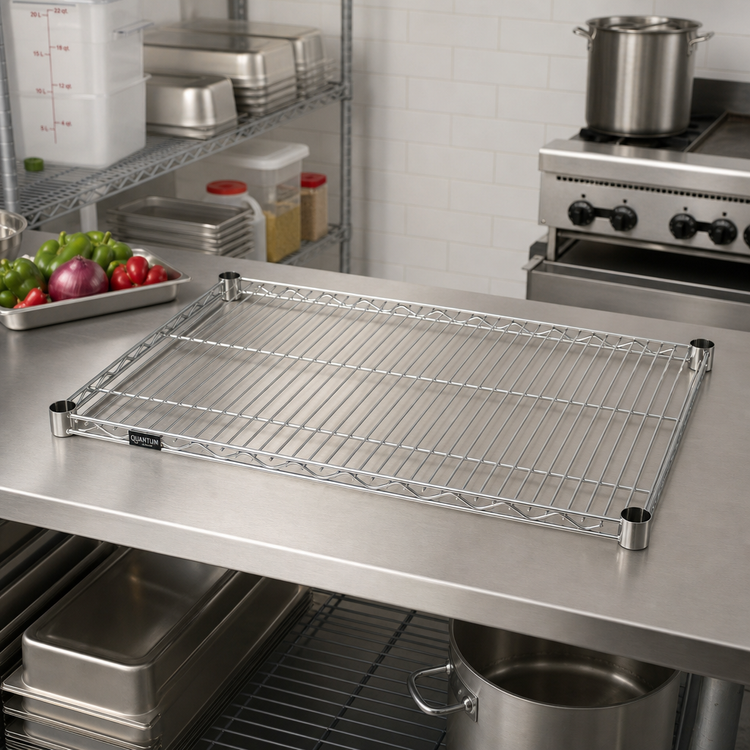 Product image #2 for Quantum 30 x 24 Inch 304 Stainless Steel Wire Shelf, 600-800 lb. Capacity
