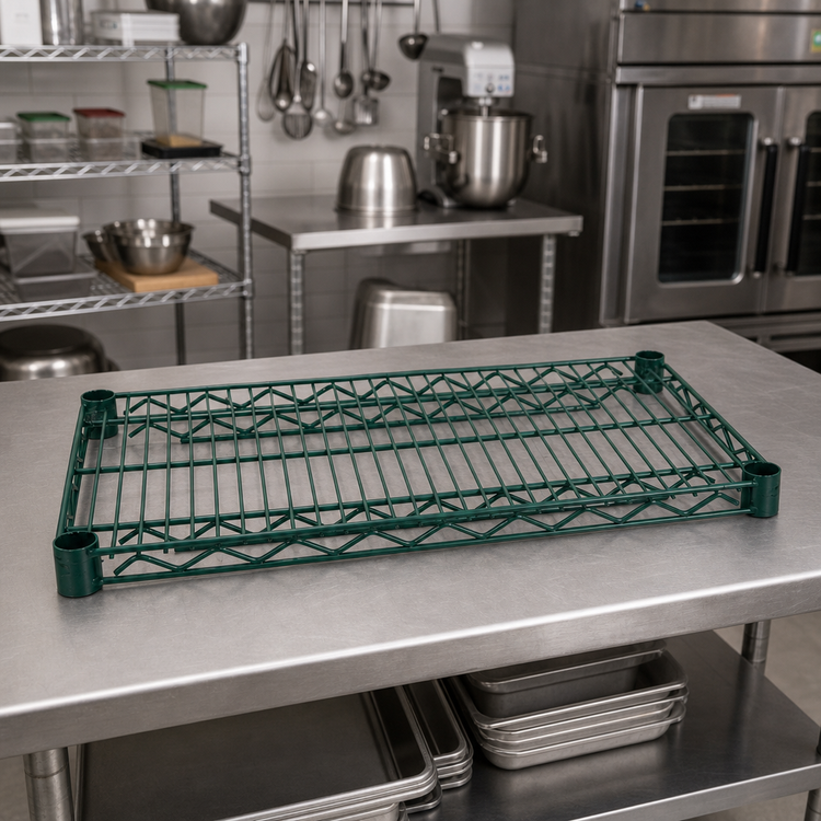 Product image #3 for Advance Tabco Special Value Series Heavy Duty Green Epoxy Coated Wire Shelf, 36 x 21 Inches