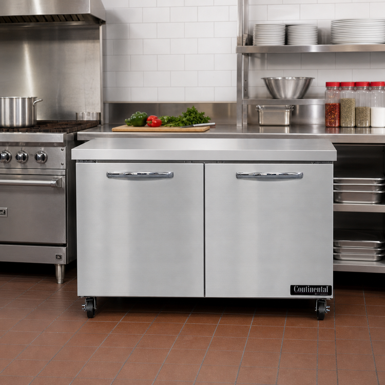 Product image #2 for Continental Refrigerator SWF48N 48 Inch Two-Section Worktop Freezer with Solid Doors