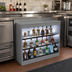 Thumbnail image #2 for Glastender BLD-42-S Open Front Back Bar Liquor Display Cabinet, 42 Inch Wide, 3-Step LED Display