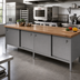 Thumbnail image #2 for John Boos EBSW7-30132 Enclosed Base Wood Top Work Table with Sliding Doors, 132 x 30 Inch