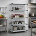 Thumbnail image #2 for Quantum 60-Inch x 18-Inch x 74-Inch Stationary Solid Stainless Steel Shelving Starter Kit