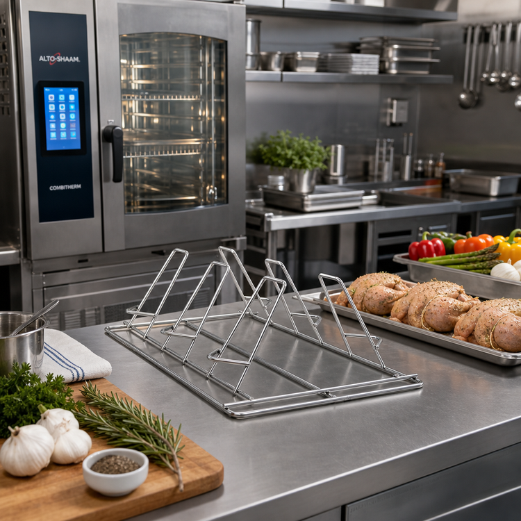 Product image #3 for Alto-Shaam 6-Chicken Capacity Self-Trussing Poultry Roasting Rack for Combitherm Ovens