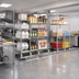 Thumbnail image #2 for Metro qwikTRAK Double Deep High-Density Track Shelving Mobile Unit Kit, 24-Inch, Stainless Steel
