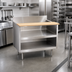 Thumbnail image #2 for 54-Inch x 30-Inch 304 Stainless Steel Open Cabinet Base Equipment Stand with 9-1/2-Inch Richlite Cutting Board