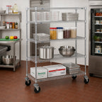 Thumbnail image #2 for Metro Super Erecta 5A566BC 5-Shelf Chrome Wire Caster Cart, 60 x 24 x 67-7/8 Inches, 600 lb Capacity
