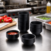 Thumbnail image #2 for Stackable Round Melamine Sauce Cup, 2.5 oz, Black Matte