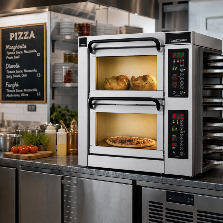 Product image #2 for PizzaMaster PM 402ED-2 Countertop Electric Stone Hearth Pizza Oven with 2 Chambers