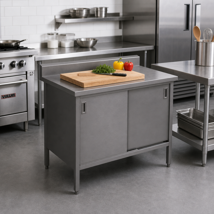 Product image #2 for John Boos Enclosed Work Table with Hinged Doors, 36 x 30 Inches