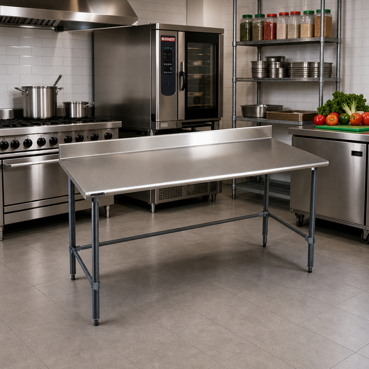 Product image #2 for BlendPort® Deluxe Series Stainless Steel Work Table with 4-1/2-Inch Backsplash, 60 x 30 Inches