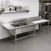 Thumbnail image #2 for Eagle Group Spec-Master FNP Series 3-Compartment Stainless Steel Prep Sink with Right-Hand Prep Area