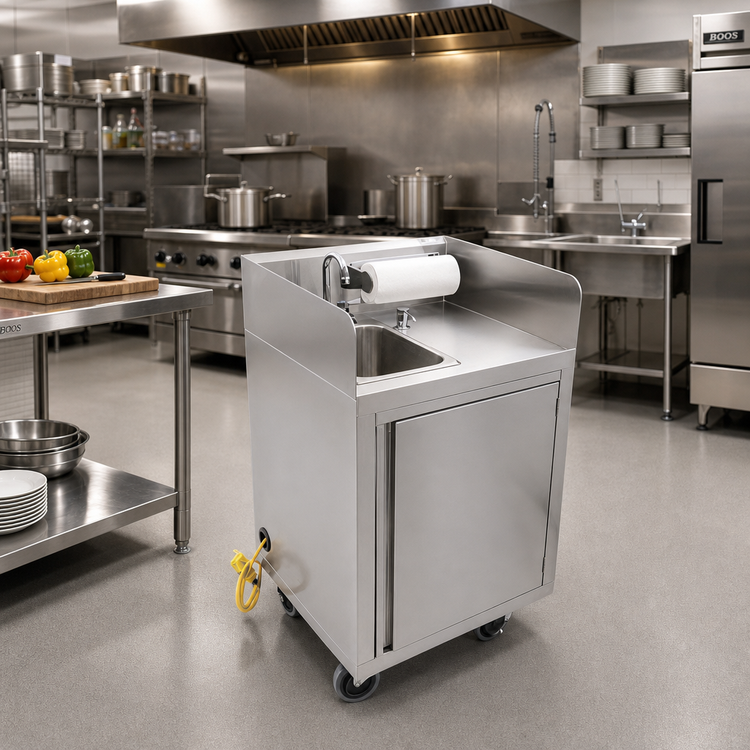 Product image #2 for John Boos MHS-2624 Self-Contained Mobile Stainless Steel Hand Sink