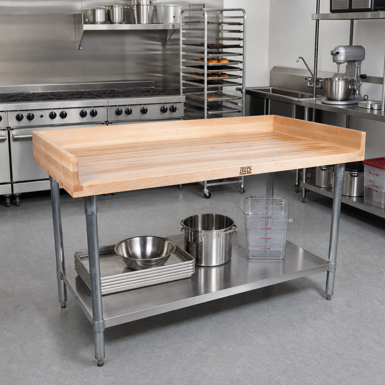 Product image #2 for John Boos 60" x 30" Baker's Top Work Table with Adjustable Stainless Steel Undershelf