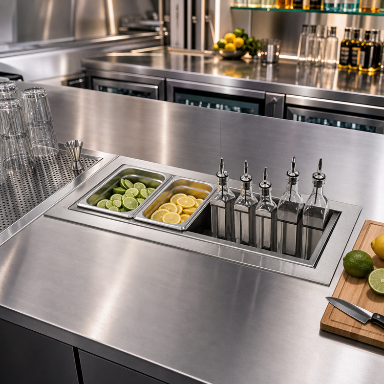 Product image #2 for Glastender DI-MW24 Drop-In Stainless Steel Mixology Well, 24 Inch Wide