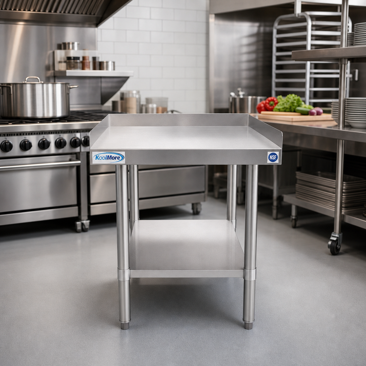 Product image #2 for KoolMore 24"W x 30"D 16-Gauge Stainless Steel Equipment Stand with Adjustable Galvanized Undershelf