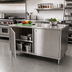 Thumbnail image #2 for BK Resources Dual-Access Stainless Steel Chef Table Cabinet Base with Locking Doors, 60 x 24 x 34-3/4 Inches