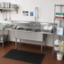 Thumbnail image #2 for BK Resources 84-Inch 3-Compartment Stainless Steel Sink with Left & Right Drainboards