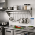Thumbnail image #2 for Sapphire Manufacturing Wall-Mounted Overshelf With Pot Rack, 36 Inch W x 15 Inch D, 430 Stainless Steel