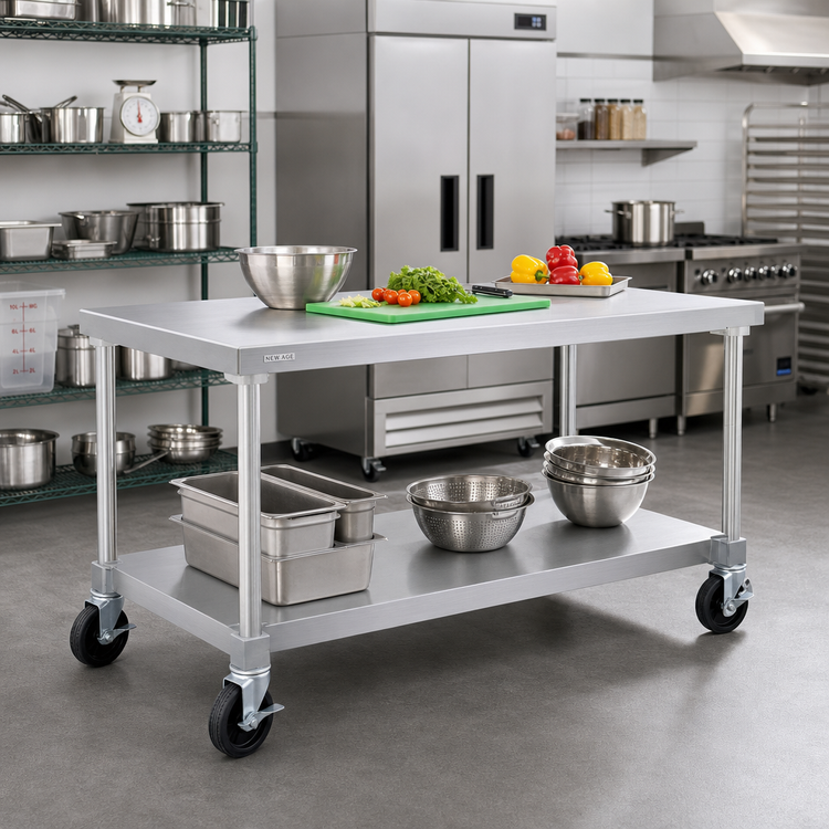 Product image #2 for New Age 72-Inch Mobile Aluminum Equipment Stand with 12-Gauge Marine-Edge Top and Casters
