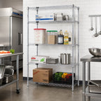 Thumbnail image #2 for Quantum WR63-2172C-5 72"W x 21"D x 63"H Chrome-Plated Wire Shelving Starter Kit, Stationary, NSF