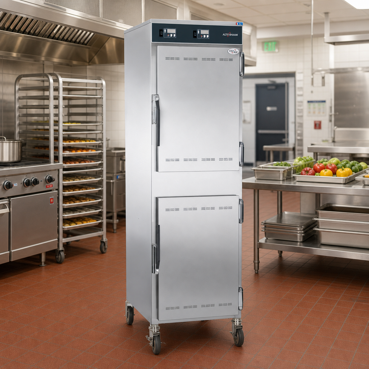 Product image #3 for Alto-Shaam Halo Heat Mobile Double-Compartment Heated Holding Cabinet, 8 Sheet Pans Per Compartment