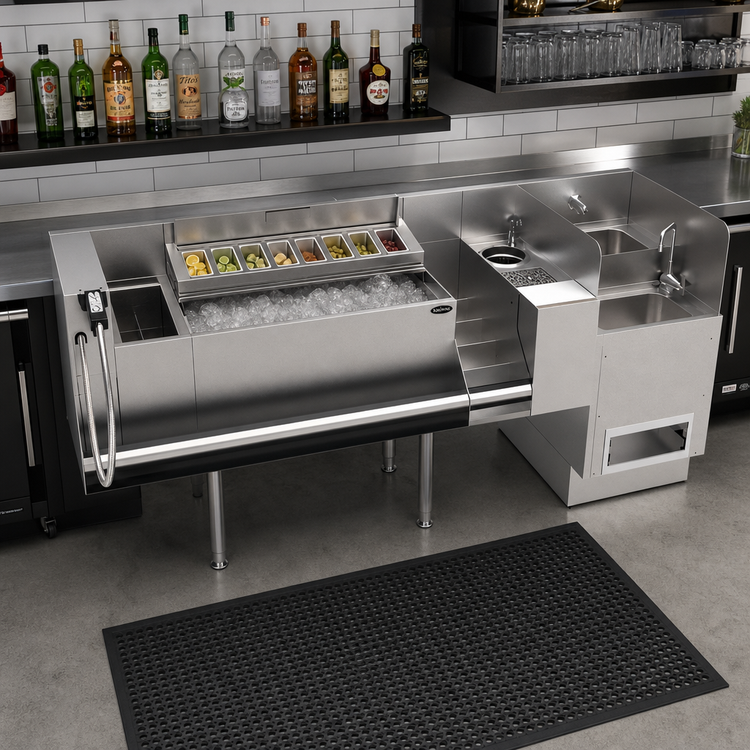 Product image #2 for Krowne Taffer Command Station 76-Inch Underbar Bar Ice Bin with 10-Circuit Cold Plate