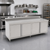 Thumbnail image #2 for Stainless Steel Enclosed Work Table with Cabinet Base, Hinged Doors, and 5-Inch Backsplash, 96 x 24 Inches