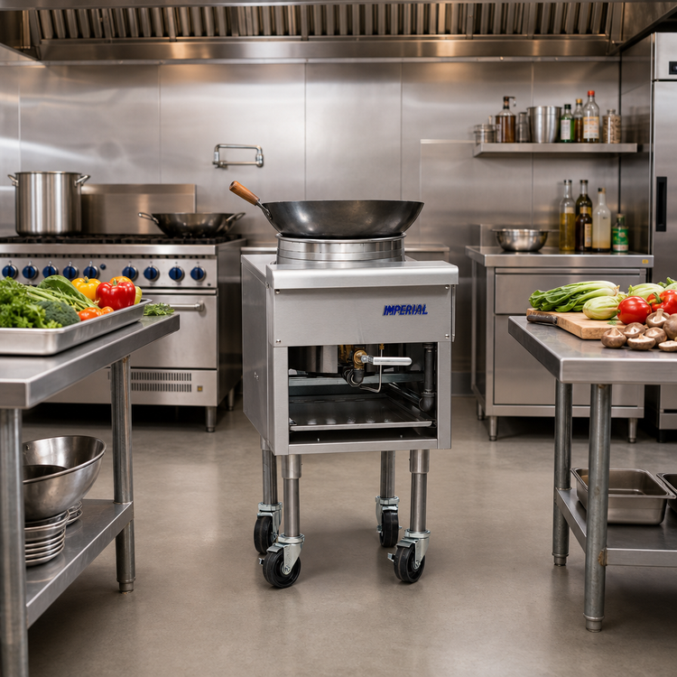 Product image #2 for 18 Inch Floor Model Mandarin Gas Wok Range with 13 Inch Wok Opening, 125,000 BTU