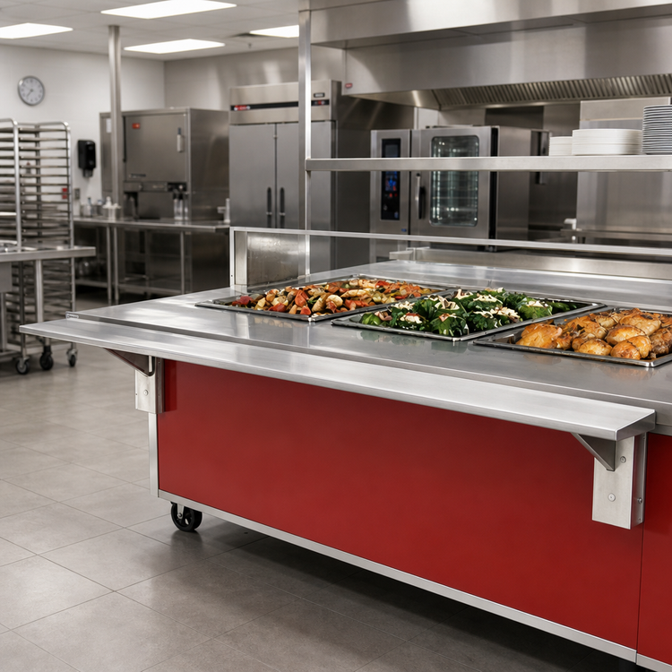 Product image #2 for Vollrath 4-Series Signature Server Operator Side Plate Rest with Lift-Off Bracket, ADA, 60 x 7 Inches