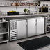 Thumbnail image #2 for Beverage-Air 72-Inch Three-Section Food-Rated Back Bar Refrigerator with 3 Solid Doors, Stainless Steel