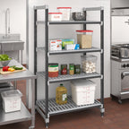 Thumbnail image #2 for Cambro Camshelving® Elements EXU215484V4480 Vented Polymer Shelving Unit, 4-Shelf Stationary Starter, 21 x 54 x 84 in, Speckled Gray