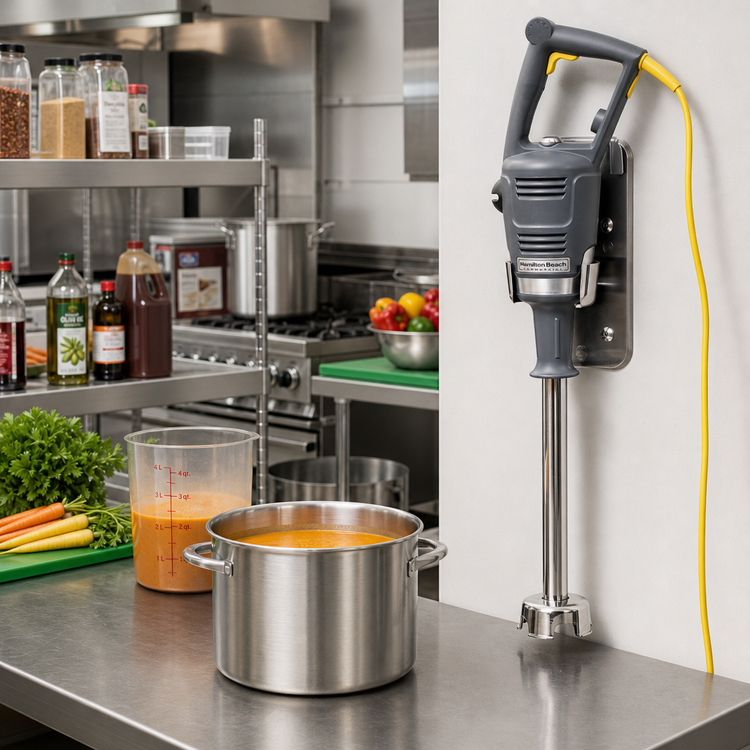 Product image #3 for Hamilton Beach Commercial BigRig Immersion Blender Mixer with Wall Mount Hanger, 12-Inch Shaft, Variable Speed, 800W