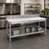 Thumbnail image #2 for New Age 96-inch x 24-inch Poly Top Work Table with 6-inch Backsplash and Open Aluminum Base