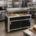 Thumbnail image #2 for Atlas Metal BLU-4-BU Mobile Buffet Style Utility Serving Counter with Solid Stainless Steel Top