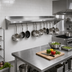 Thumbnail image #2 for Stallion Wall-Mount 304 Stainless Steel Pot Rack Shelf with 10 Hooks, 120 x 18 Inches