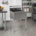 Thumbnail image #2 for Eagle Group One-Compartment Utility Sink, 24 x 24 in. Bowl, 16-Gauge 430 Stainless Steel, with Galvanized Legs