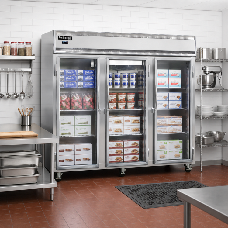 Product image #2 for Continental Refrigerator 3FENGD 82-1/4" Three-Section Extra-Wide Glass Door Reach-In Display Freezer