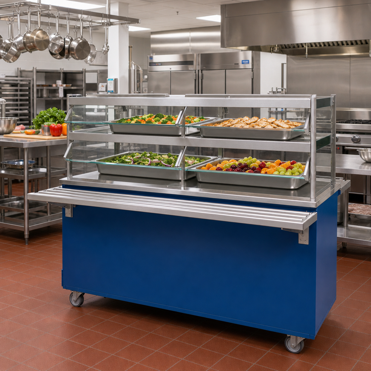 Product image #2 for Dinex DXPR2CM Reflections Mobile Refrigerated Cold Food Unit, 2 Full-Size Pan Capacity