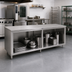 Thumbnail image #2 for John Boos Open Front Cabinet Base Work Table, 96 In. W x 24 In. D, 16-Gauge Stainless Steel Top