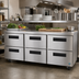 Thumbnail image #2 for Hoshizaki Steelheart 72-Inch Three-Section Undercounter Refrigerator with 6 Drawers