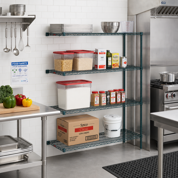 Product image #2 for Metro Super Erecta Metroseal 3 4-Shelf Add-On Wire Shelving Unit, 48W x 24D x 63H