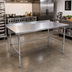 Thumbnail image #2 for John Boos Stallion 108-Inch x 36-Inch Stainless Steel Top Work Table with 1-1/2-Inch Rear Riser and Galvanized Base