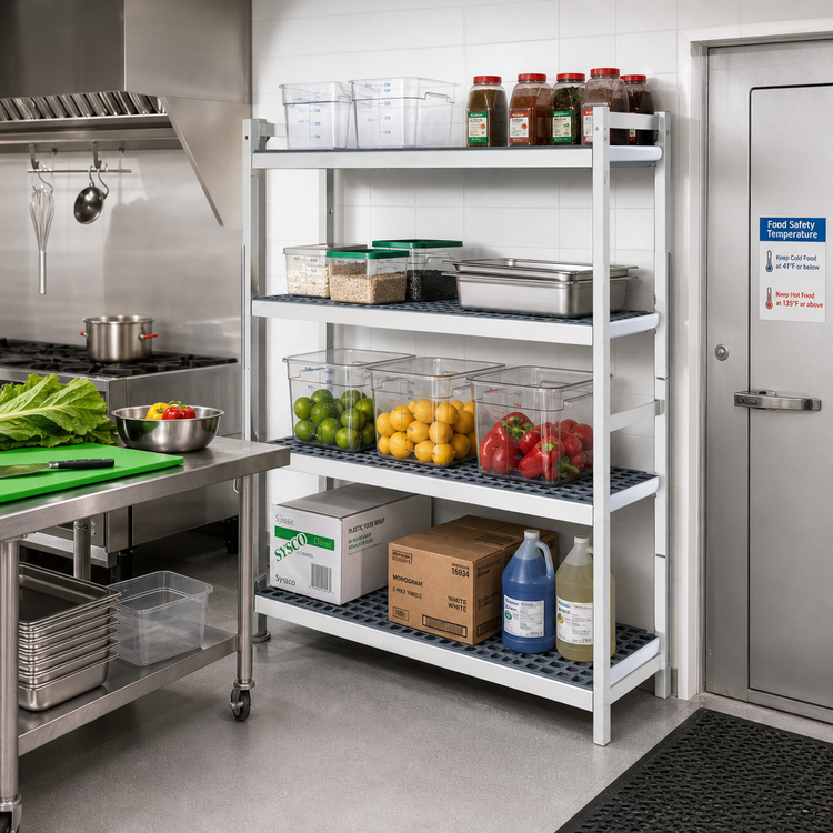 Product image #2 for Fermostock 4-Tier Stationary Polymer Starter Shelving Unit, 38 Inches Wide x 18 Inches Deep x 83 Inches High