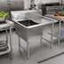 Thumbnail image #2 for John Boos B Series 1-Compartment Stainless Steel Sink with Right Drainboard and 10-Inch Backsplash