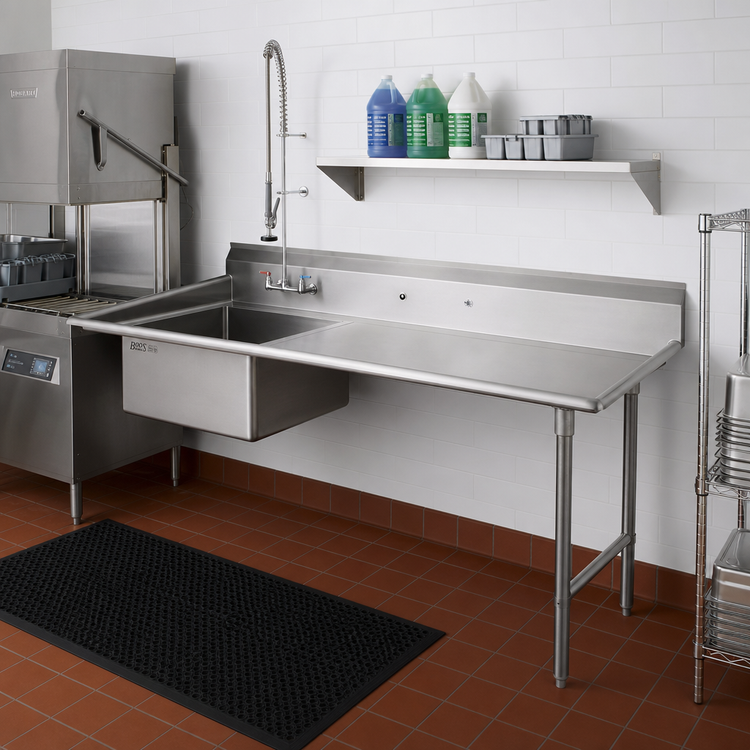 Product image #2 for John Boos Pro-Bowl Straight Soiled Dishtable with 20" x 20" Pre-Rinse Sink Bowl, 120" Long, Right-to-Left