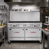 Thumbnail image #2 for Ultimate 60-Inch Gas Restaurant Range with 9 Open Burners, Standard Oven, Convection Oven, and Hi-Shelf