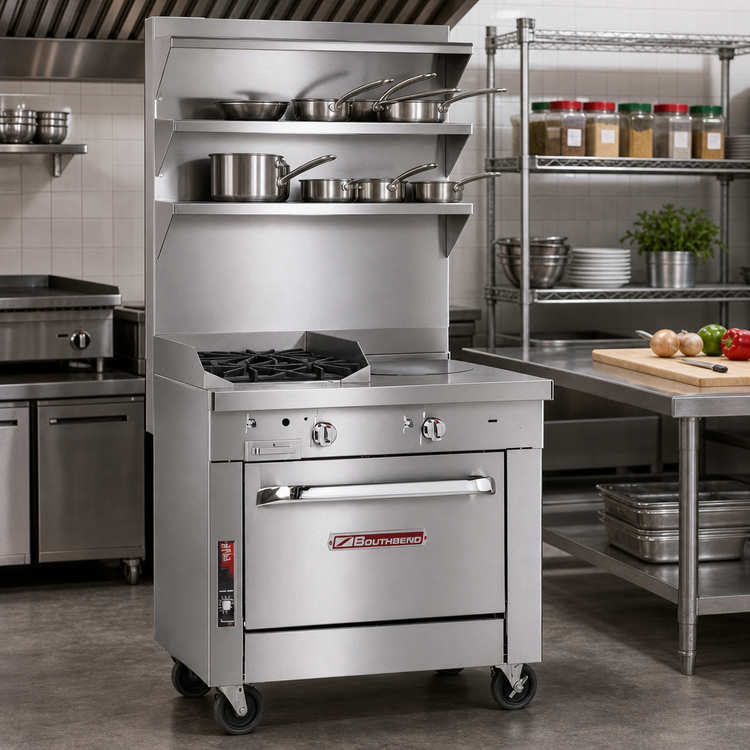 Product image #2 for Southbend Platinum Heavy Duty 32-Inch Gas Range with Open Burners, Hot Top and Convection Oven